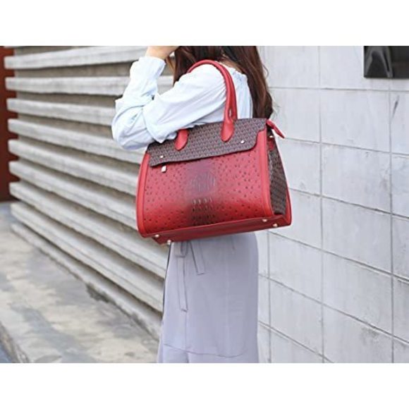 Modern Mkf Crossbody Strap Satchel For – Pu Textured Top Handle Pocketbook – - Picture 4 of 7